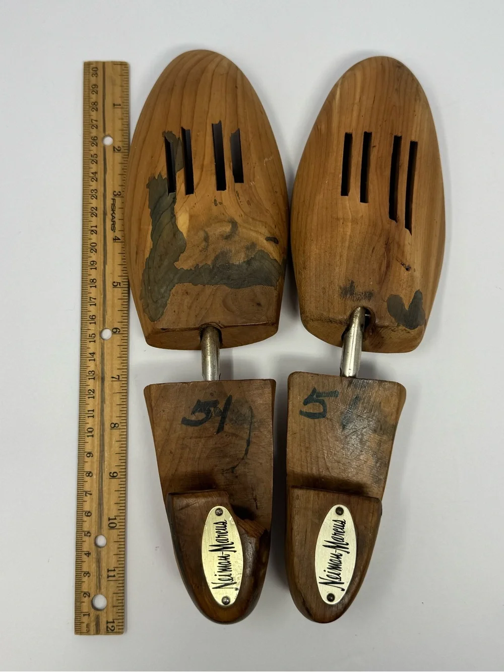 Vintage Neiman Marcus Cedar Shoe Trees Mens 12